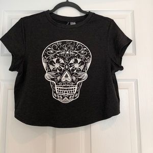 Sugar skull crop top